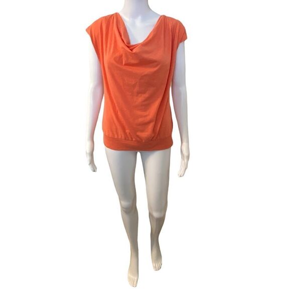 The North Face Short Sleeve Aurora Top Womens Small Petite Orange AB1206 - Picture 1 of 8
